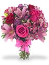 Bouquet rosa fuxia e rosso