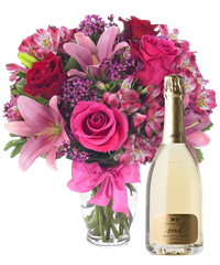 Bottiglia di vino bianco con Bouquet