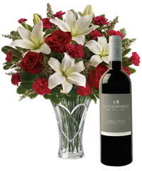 Bottiglia di Vino rosso con Bouquet